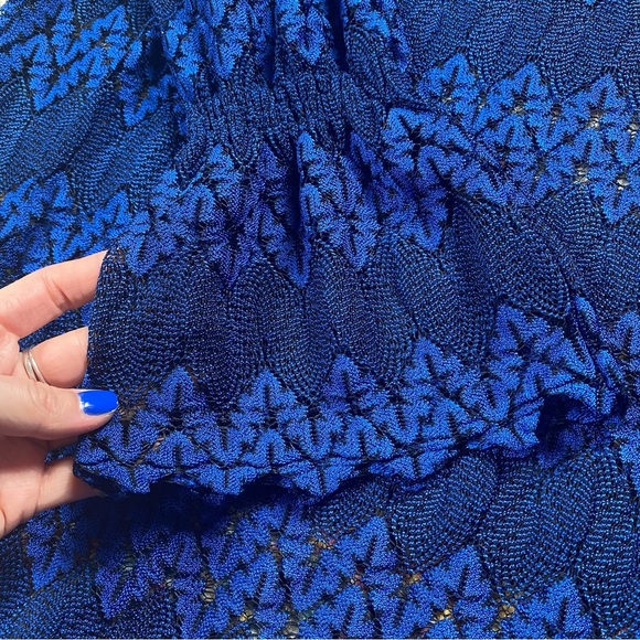 Free People Simone Blue Crochet Mini Dress With Lace Bell Sleeves Size Small - Picture 15 of 15